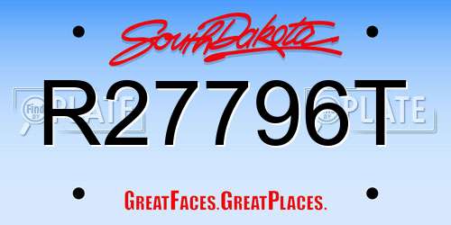 R27796T South Dakota License Plate