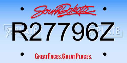 R27796Z South Dakota License Plate