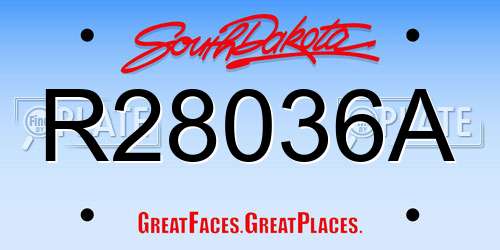 R28036A South Dakota License Plate