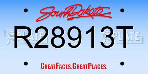 R28913T South Dakota License Plate