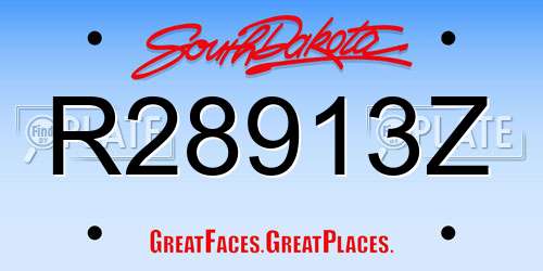R28913Z South Dakota License Plate
