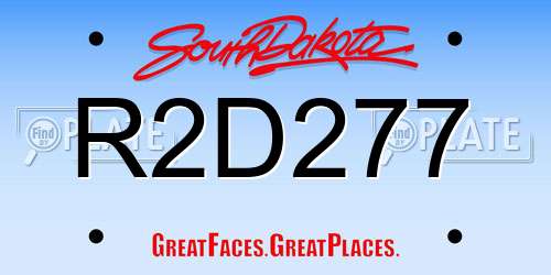 R2D277 South Dakota License Plate