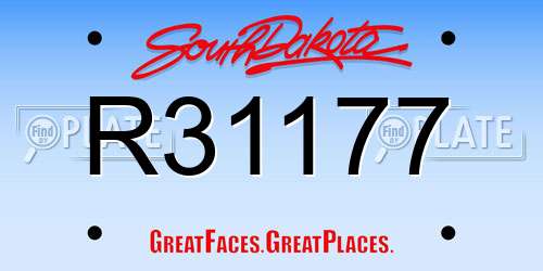R31177 South Dakota License Plate