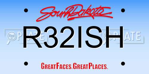 R32ISH South Dakota License Plate
