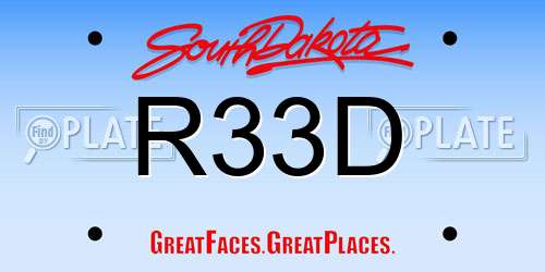 R33D South Dakota License Plate
