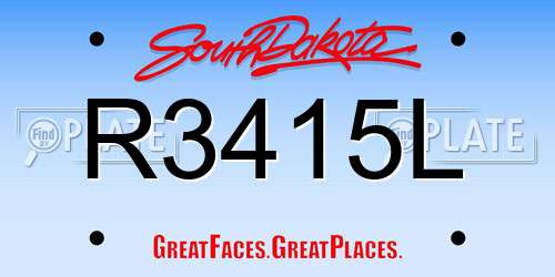 R3415L South Dakota License Plate