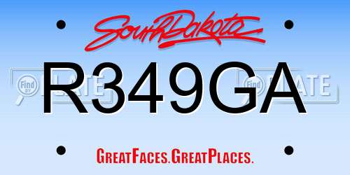 R349GA South Dakota License Plate