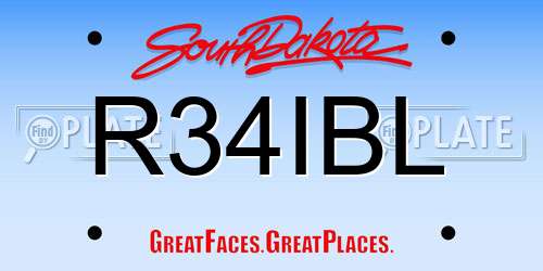 R34IBL South Dakota License Plate