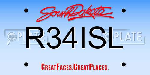 R34ISL South Dakota License Plate
