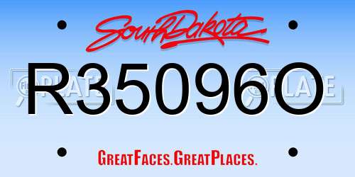 R35096O South Dakota License Plate
