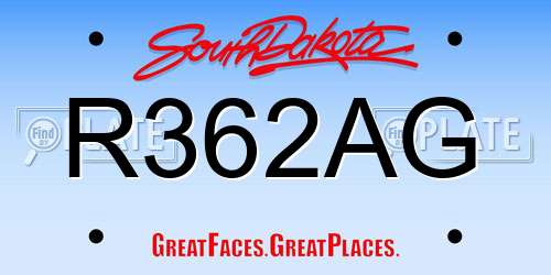 R362AG South Dakota License Plate
