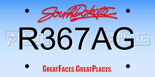 R367AG South Dakota License Plate