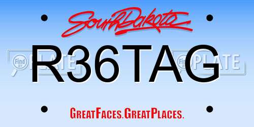 R36TAG South Dakota License Plate