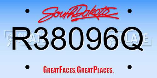 R38096Q South Dakota License Plate