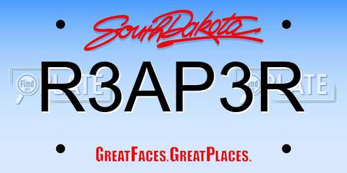 R3AP3R South Dakota License Plate