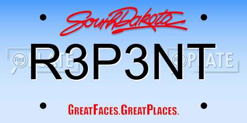 R3P3NT South Dakota License Plate