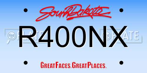 R400NX South Dakota License Plate