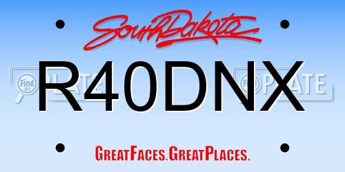 R40DNX South Dakota License Plate