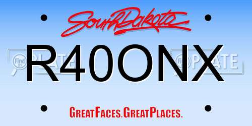 R40ONX South Dakota License Plate