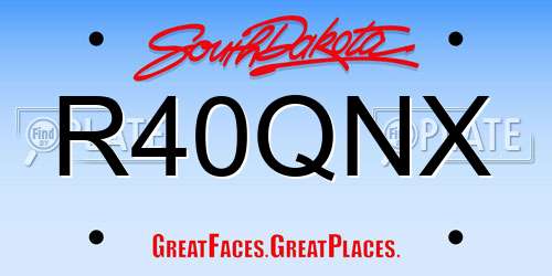 R40QNX South Dakota License Plate