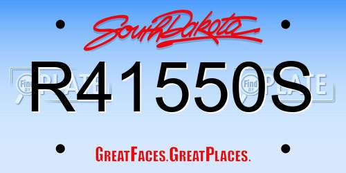 R41550S South Dakota License Plate