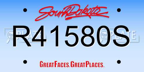 R41580S South Dakota License Plate