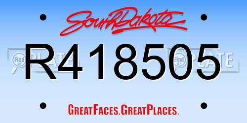 R418505 South Dakota License Plate