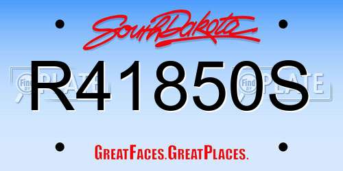 R41850S South Dakota License Plate