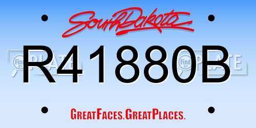R41880B South Dakota License Plate