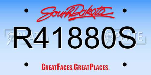 R41880S South Dakota License Plate