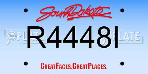 R4448I South Dakota License Plate
