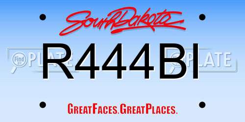 R444BI South Dakota License Plate