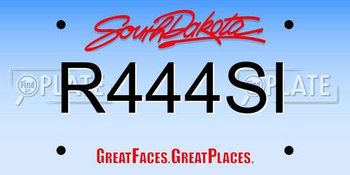 R444SI South Dakota License Plate