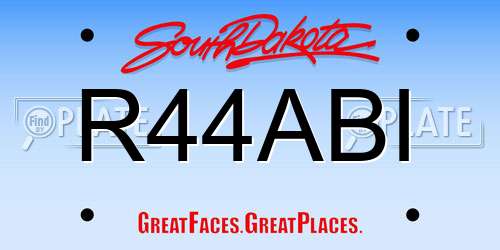 R44ABI South Dakota License Plate