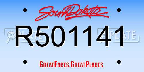 R501141 South Dakota License Plate