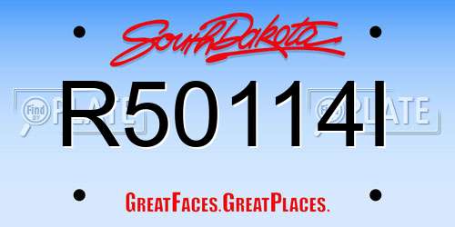 R50114I South Dakota License Plate