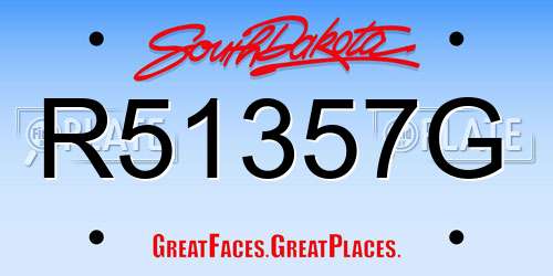 R51357G South Dakota License Plate