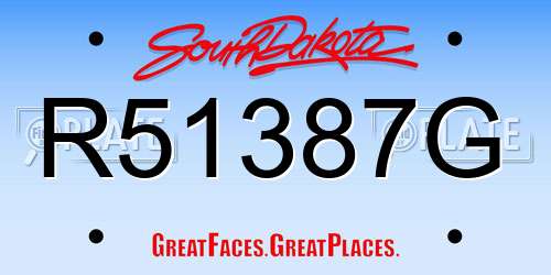 R51387G South Dakota License Plate