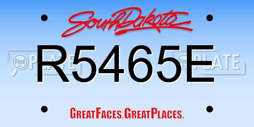 R5465E South Dakota License Plate
