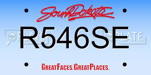 R546SE South Dakota License Plate