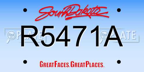 R5471A South Dakota License Plate