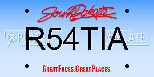 R54TIA South Dakota License Plate