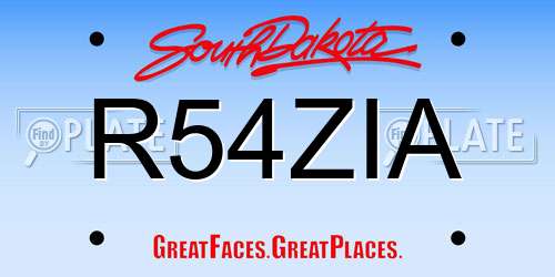R54ZIA South Dakota License Plate