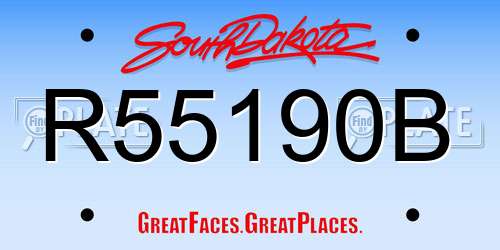 R55190B South Dakota License Plate