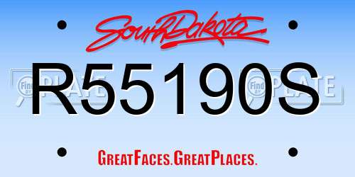 R55190S South Dakota License Plate