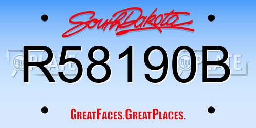 R58190B South Dakota License Plate