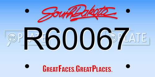 R60067 South Dakota License Plate
