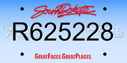 R625228 South Dakota License Plate
