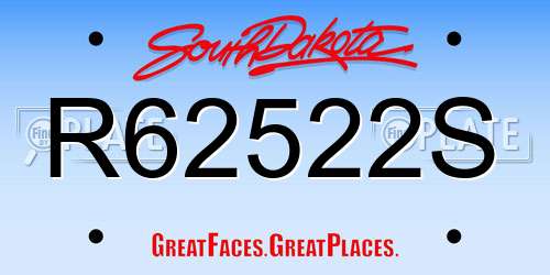 R62522S South Dakota License Plate