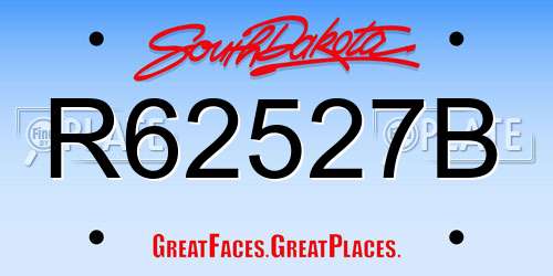 R62527B South Dakota License Plate